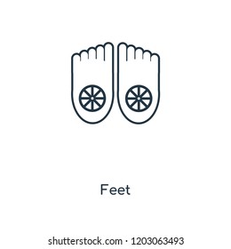 Feet concept line icon. Linear Feet concept outline symbol design. This simple element illustration can be used for web and mobile UI/UX.