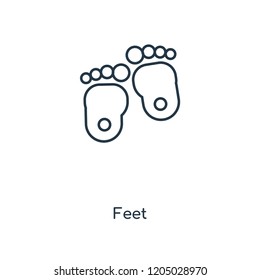Feet concept line icon. Linear Feet concept outline symbol design. This simple element illustration can be used for web and mobile UI/UX.