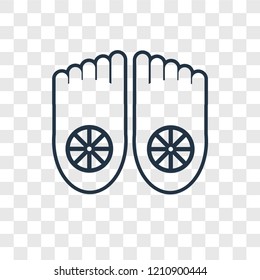 Feet concept vector linear icon isolated on transparent background, Feet concept transparency concept in outline style