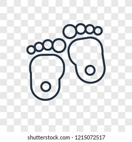 Feet concept vector linear icon isolated on transparent background, Feet concept transparency concept in outline style