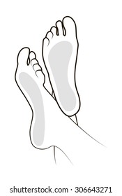 Feet crossed at the ankles