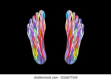 feet with a decorative pattern. eps 10 vector illustration. hand drawing