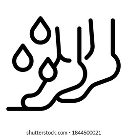 Feet drops icon. Outline feet drops vector icon for web design isolated on white background