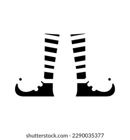 feet elf cute glyph icon vector. feet elf cute sign. isolated symbol illustration