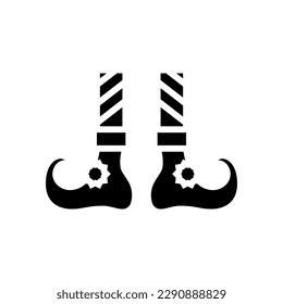 feet elf cute glyph icon vector. feet elf cute sign. isolated symbol illustration
