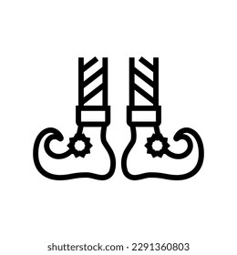 feet elf cute line icon vector. feet elf cute sign. isolated contour symbol black illustration