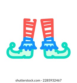 feet elf little color icon vector. feet elf little sign. isolated symbol illustration