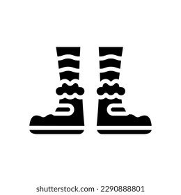 feet elf little glyph icon vector. feet elf little sign. isolated symbol illustration