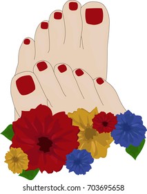 Feet with flowers