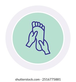 Icono de círculo de curación de pies, Vector, píxel perfecto, archivo ilustrador 