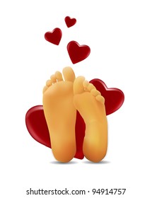 feet with hearts