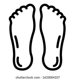 Feet icon. Outline feet vector icon for web design isolated on white background