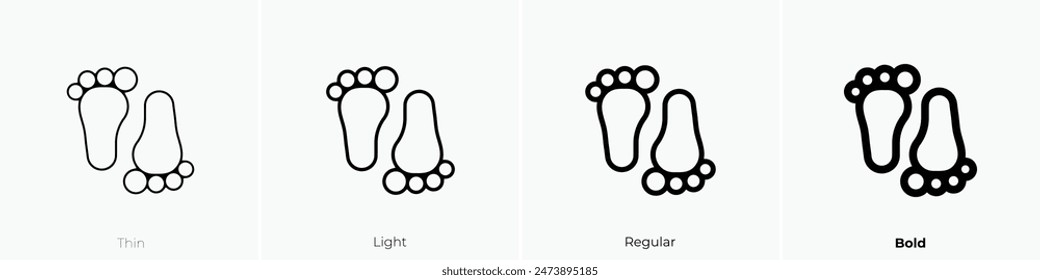 feet icon. Thin, Light Regular And Bold style design isolated on white background