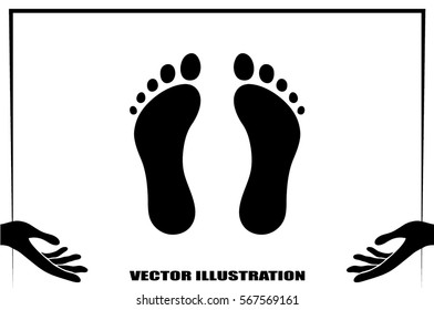 Feet icon vector illustration .