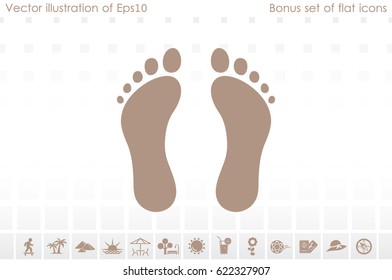 Feet icon vector illustration .