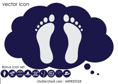 Feet icon vector illustration .