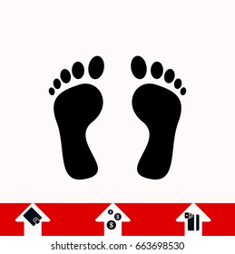 feet icon vector , stock vector illustration flat design style