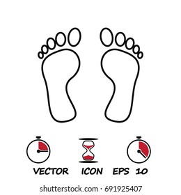 feet icon vector , stock vector illustration flat design style