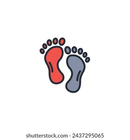 feet icon. vector.Editable stroke.linear style sign for use web design,logo.Symbol illustration.