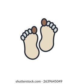 feet icons isolated on White Background. Flat style design