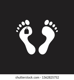 feet label dead body symbol vector