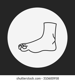 feet line icon