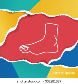 feet line icon