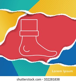 feet line icon