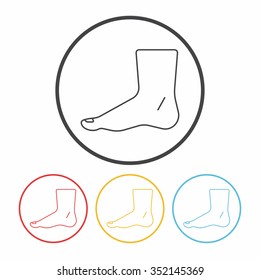 feet line icon