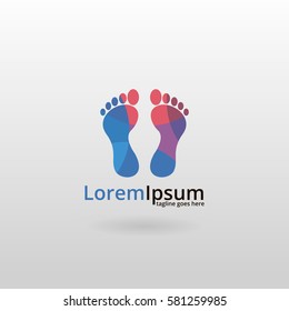 Feet logo.Multicolored feet logotype 