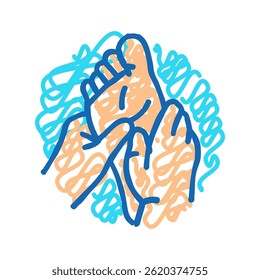 pé massagem terapia doodle ícone esboço vetor. pés massagem terapia sinal. ilustração símbolo isolado