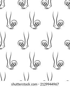 Feet Odour Icon Seamless Pattern, Body Odour Icon, Human Bacterial Activity Smell Vector Art Illustration