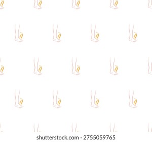 Feet Odour Icon Seamless Pattern, Body Odour Icon, Human Bacterial Activity Smell Vector Art Illustration