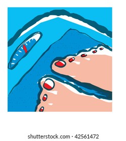 Feet on a bathroom scale