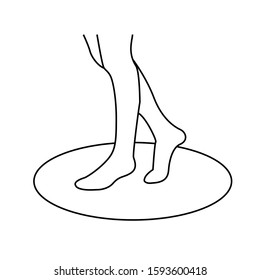 feet on doormat outline vector