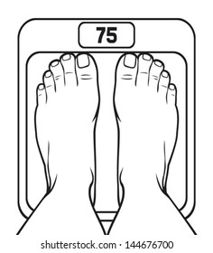 feet on the scale (diet program concept)