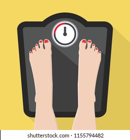 Feet on Weight Scale vector
