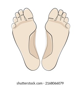 Feet One Line Drawing On White Stock Vector (Royalty Free) 2168066079 ...