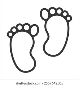 Feet Outline Icon Vector Illustration