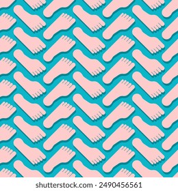 patrón de pies sin fisuras. fondo de piernas. textura de huellas