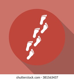 Feet prints. Flat design style eps 10