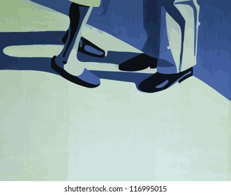 feet and shoes woman and man