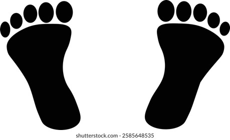 Feet sign silhouette vector style with white background.