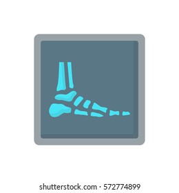 feet skeleton x-ray bones flat icon