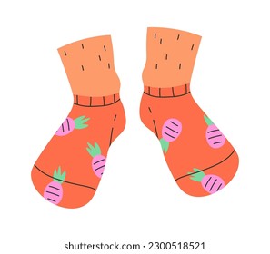 Feet in socks design element. Vector illustration