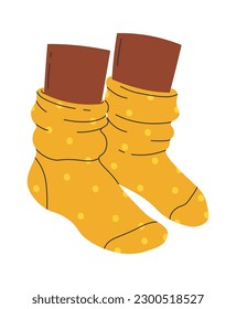 Feet in socks design element. Vector illustration