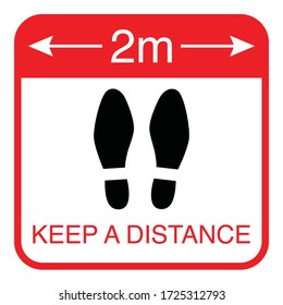Feet step keep a safe social distancing. Coronavirus Covid-19 concept, Dangerous virus, Vector illustration.