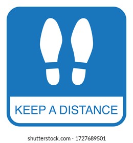 Feet step keep a safe social distancing. Coronavirus Covid-19 concept, Dangerous virus, Vector illustration.