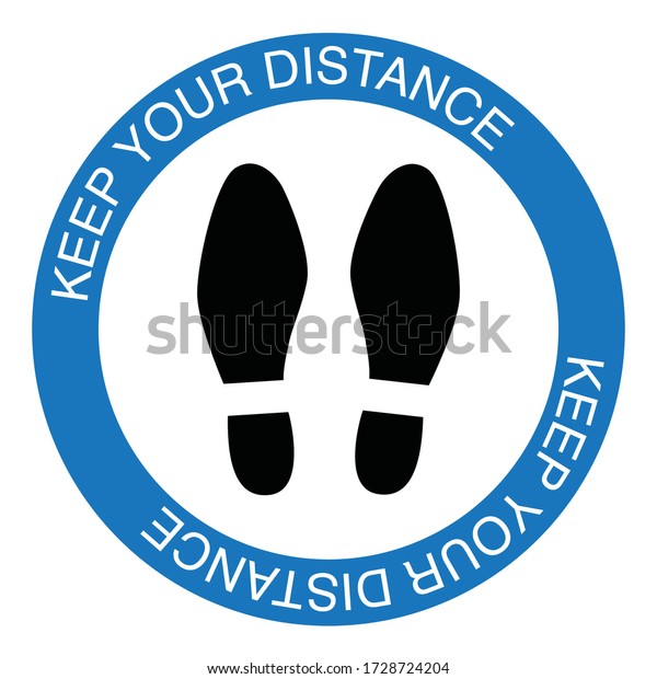 Feet Step Keep Safe Social Distancing Stock Vector (Royalty Free