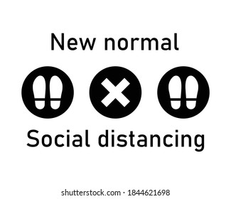Feet step in social distancing vector